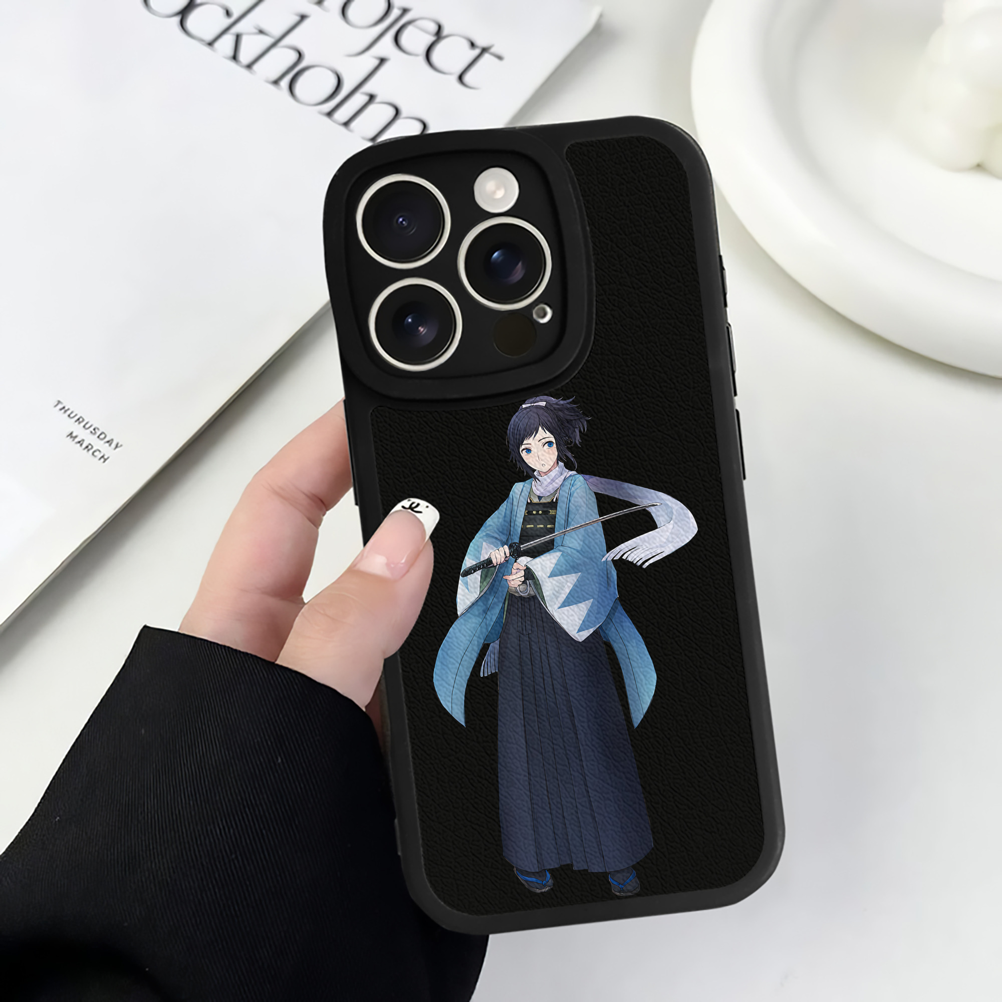 （画像用） 刀剣乱舞 Touken Ranbu 【iPhone 16シリーズ対応】シリコンスマホケース（レザー調） 材質：シリコン